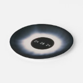 2024年太陽の黒白の皆既食 ペーパープレート (アングル)