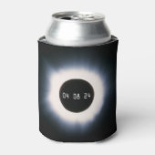 2024年太陽の黒白の皆既食 缶クーラー (缶正面)