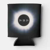 2024年太陽の黒白の皆既食 缶クーラー (正面)