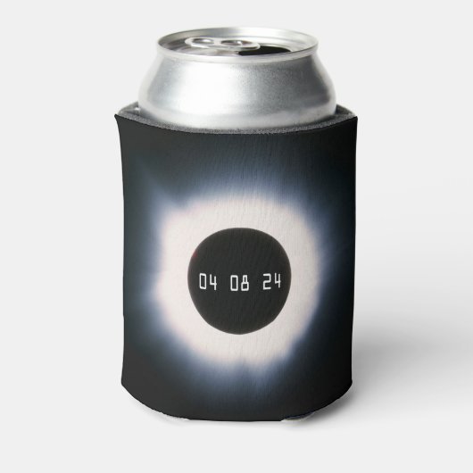 2024年太陽の黒白の皆既食 缶クーラー (缶裏面)