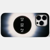 2024年太陽の黒白の皆既食 Case-Mate iPhoneケース (裏面 (横))