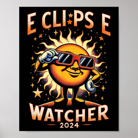 2024年太陽のEclipを着たEclipse Watcher Sun合計 ポスター (正面)