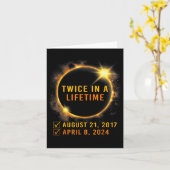 2024年太陽のEclipseで2回太陽の食 カード (黄色い花)