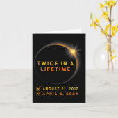 2024年太陽のEclipseで2回太陽の食 カード (黄色い花)