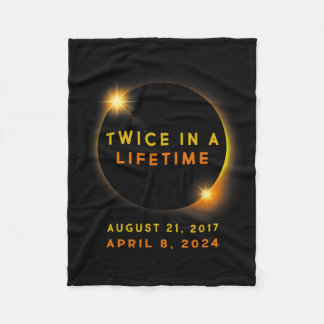 2024年太陽のEclipseで2回太陽の食 フリースブランケット