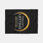 2024年太陽のEclipseで2回太陽の食 フリースブランケット (正面(横))