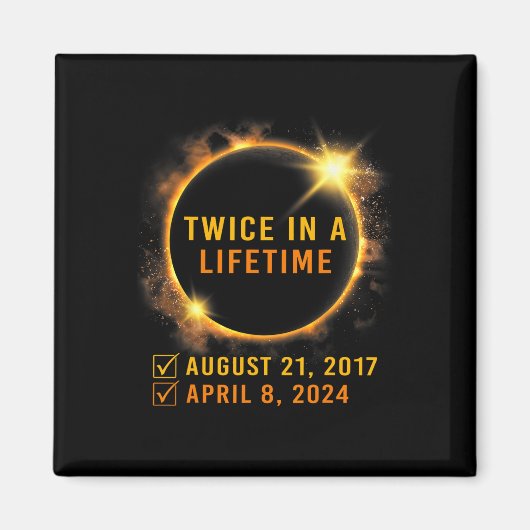 2024年太陽のEclipseで2回太陽の食 マグネット (正面)