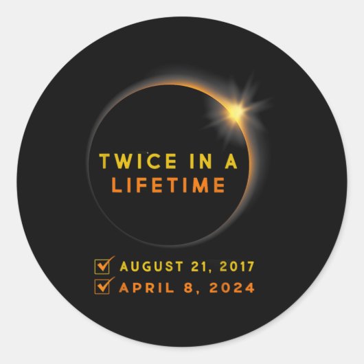 2024年太陽のEclipseで2回太陽の食 ラウンドシール (正面)