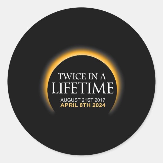 2024年太陽のEclipseで2回太陽の食 ラウンドシール (正面)
