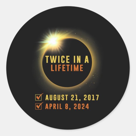 2024年太陽のEclipseで2回太陽の食 ラウンドシール (正面)