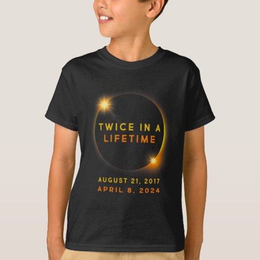 2024年太陽のEclipseで2回太陽の食 Tシャツ (正面)