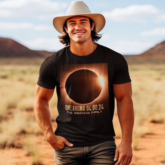 2024年太陽のEclipseオクラホマパーソナライズされた州 Tシャツ