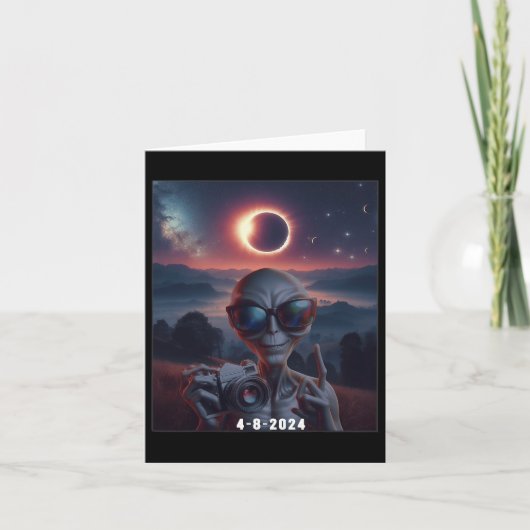 2024年太陽のEclipse着用のセルフィーレトロ カード (正面)