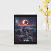 2024年太陽のEclipse着用のセルフィーレトロ カード (黄色い花)