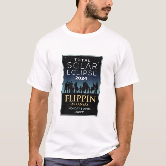2024年太陽のEclipse、Flippin、アーカンソー Tシャツ (正面)