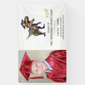 2024年子供の恐竜クラス卒業写真ホワイト 横断幕 (縦)