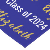 2024年学級大学院名ネイビーブルーホワイト金ゴールド ショートテーブルランナー (コーナー)