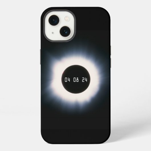 2024年完全日食 モノクローム iPhoneケース (裏面)
