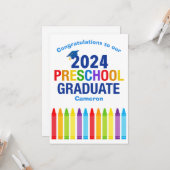 2024年就学前カスタム科かわいい卒業 カード (正面/裏面インサイチュ)