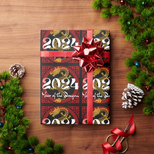 2024年干支 辰年 ラッピングペーパー (クリスマスギフト)