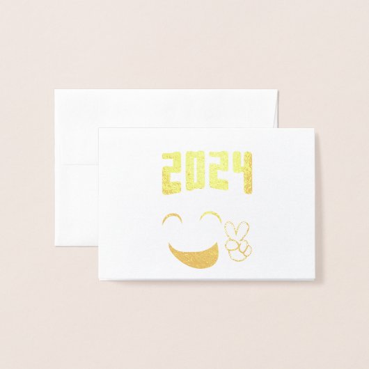 2024年平和愛 箔カード (封筒付き正面)