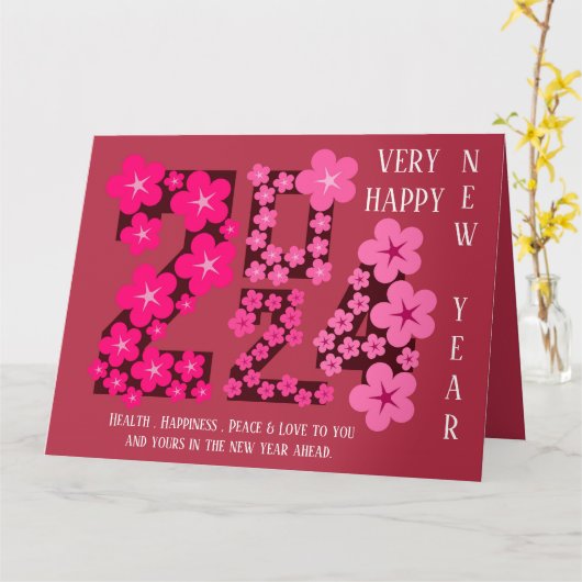 2024年年姉妹挨拶 カード (黄色い花)