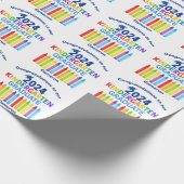 2024年幼稚園卒業かわいいカスタム卒業生 ラッピングペーパー (角)