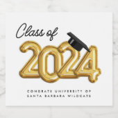 2024年度卒業パーティーのクラス スパークリングワインラベル (シングルラベル)