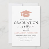 2024年度卒業パーティーピンクエレガント白黒 招待状 (正面)