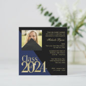 2024年度卒業生 ゴールドとブルー（写真付き） 招待状 (スタンド正面)