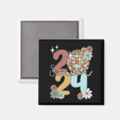 2024年度卒業生 ディスコボール 最終日 学校卒業おめでとう マグネット (正面/裏面)