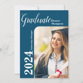 2024年度卒業生：モダンな白黒写真 招待状