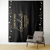 2024年度卒業生 金 黒の背景 卒業式 タペストリー (インサイチュ)