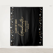 2024年度卒業生 金 黒の背景 卒業式 タペストリー (正面)