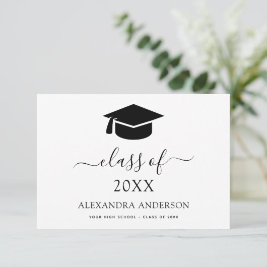 2024年度卒業発表ミニマルシンプルリスト サンキューカード (スタンド正面)