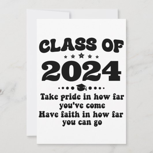 2024年度卒業贈与のパーソナライズされた種類 招待状 (正面)