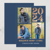 2024年度卒業青クラス プリント可能 招待状 (正面/裏面)