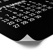 2024年度年間カレンダー - 横型 - 黒 ポスター (角)