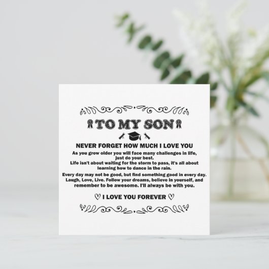 2024年度息子の贈り物の卒業感動的祝い 招待状 (スタンド正面)