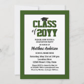 2024年度 エレガント フォレストグリーン 卒業式 招待状 (正面)