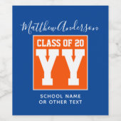 2024年度 オレンジとブルーの卒業パーティー ワインラベル (シングルラベル)