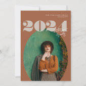 2024年度 オーバル ボールド モダン 卒業写真 招待状 (正面)