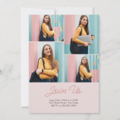 2024年度 ピンク モダン ボールド 卒業式 招待状 (裏面)