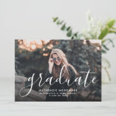 2024年度 写真付き ホワイトオーバーレイ 卒業パーティー 招待状 (スタンド正面)