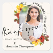 2024年度 写真 フラワーデザイン 卒業お礼 スクエアシール (正面)