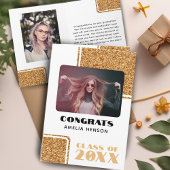 2024年度 卒業おめでとう ゴールドグリッター 2枚の写真 カード