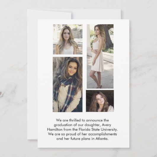 2024年度 卒業おめでとう 風船 5枚の写真 招待状 (裏面)