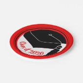 2024年度 卒業キャップ 赤と黒 ペーパープレート (アングル)