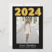 2024年度 卒業発表 バルーン 5枚の写真 招待状 (正面)