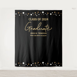 2024年度 黒金 カスタム 卒業 タペストリー